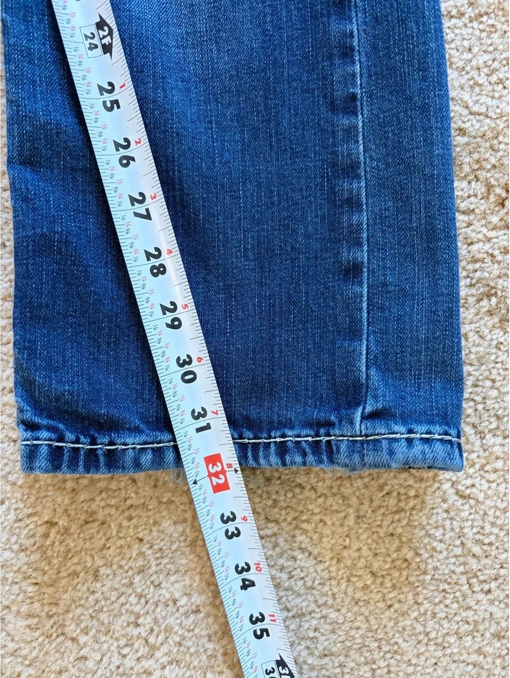 Rock Revival Fabiano Straight Leg Jeans Womens Size 31 Medium Wash Fleur